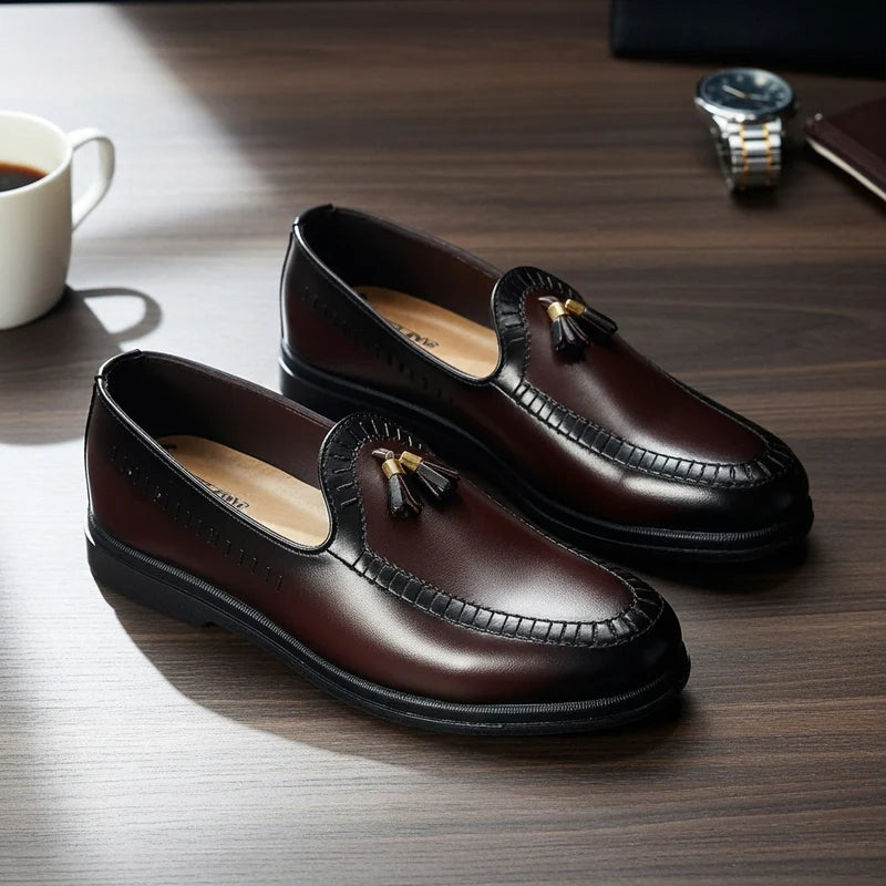 Pure Hand Made Medicated Leather Loafer With Comfortable Rubber Sole | Non Slip Italian Loafer