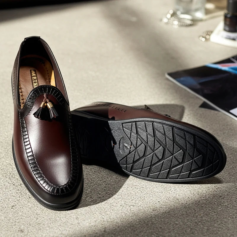 Pure Hand Made Medicated Leather Loafer With Comfortable Rubber Sole | Non Slip Italian Loafer