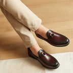 Pure Hand Made Medicated Leather Loafer With Comfortable Rubber Sole | Non Slip Italian Loafer