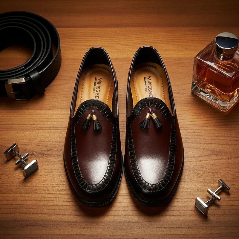 Pure Hand Made Medicated Leather Loafer With Comfortable Rubber Sole | Non Slip Italian Loafer